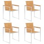 Sillas de jardín 4 unidades con cojines madera maciza teca en Sillas de jardín | Comprar online en Foru.es