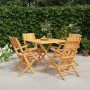 Juego de comedor para jardín 5 piezas madera maciza de teca de vidaXL, Conjuntos de jardín - Ref: Foro24-3155039, Precio: 413...