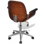 Sillón giratorio de madera curvada y cuero sintético de vidaXL, Sillas de oficina - Ref: Foro24-241057, Precio: 208,64 €, Des...
