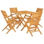 Juego de comedor para jardín 5 piezas madera maciza de teca de vidaXL, Conjuntos de jardín - Ref: Foro24-3155039, Precio: 413...
