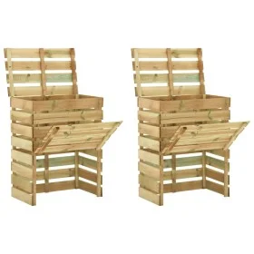 Sheet composters 2 pcs pine wood 80x50x100 cm by vidaXL, Composters - Ref: Foro24-3078136, Price: 134,94 €, Discount: %