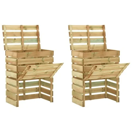Compostadores de láminas 2 uds madera de pino 80x50x100 cm de vidaXL, Compostadores - Ref: Foro24-3078136, Precio: 134,94 €, ...