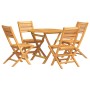 Juego de comedor para jardín 5 piezas madera maciza de teca de vidaXL, Conjuntos de jardín - Ref: Foro24-3155022, Precio: 411...