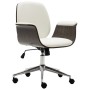 Silla de oficina de madera curvada y cuero sintético blanco de vidaXL, Sillas de oficina - Ref: Foro24-283126, Precio: 147,85...
