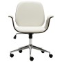 Silla de oficina de madera curvada y cuero sintético blanco de vidaXL, Sillas de oficina - Ref: Foro24-283126, Precio: 147,85...