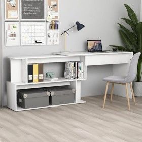Escritorio de esquina madera contrachapada blanco 200x50x76 cm de vidaXL, Escritorios - Ref: Foro24-801098, Precio: 106,67 €,...