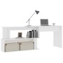 Escritorio de esquina madera contrachapada blanco 200x50x76 cm de vidaXL, Escritorios - Ref: Foro24-801098, Precio: 106,67 €,...