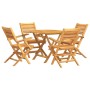 Juego de comedor para jardín 5 piezas madera maciza de teca de vidaXL, Conjuntos de jardín - Ref: Foro24-3155023, Precio: 407...