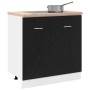 Mueble Bajo para Fregadero Roble Negro 80x46x81,5 cm Madera Ingenierizada en Armarios de cocina | Comprar online en Foru.es