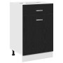 Gabinete con cajones Riga Roble negro 50 x 46 x 81,5 cm en Armarios de cocina | Comprar online en Foru.es