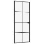 Puerta de interior vidrio templado y aluminio negro 83x201,5 cm de vidaXL, Puertas para el hogar - Ref: Foro24-153663, Precio...