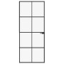 Puerta de interior vidrio templado y aluminio negro 83x201,5 cm de vidaXL, Puertas para el hogar - Ref: Foro24-153663, Precio...