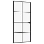 Innentür aus gehärtetem Glas und schwarzem Aluminium, 93 x 201,5 cm von vidaXL, Türen für zu Hause - Ref: Foro24-153664, Prei...