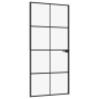 Puerta de interior vidrio templado y aluminio negro 93x201,5 cm de vidaXL, Puertas para el hogar - Ref: Foro24-153664, Precio...
