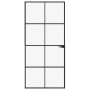 Puerta de interior vidrio templado y aluminio negro 93x201,5 cm de vidaXL, Puertas para el hogar - Ref: Foro24-153664, Precio...