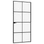 Puerta de interior vidrio templado y aluminio negro 93x201,5 cm de vidaXL, Puertas para el hogar - Ref: Foro24-153664, Precio...