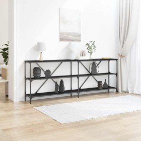 Mesa Consola Roble Negro 200 x 30 x 75 cm Madera de ingeniería en Mesas auxiliares | Comprar online en Foru.es