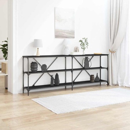 Mesa Consola Roble Negro 200 x 30 x 75 cm Madera de ingeniería en Mesas auxiliares | Comprar online en Foru.es