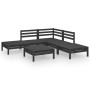 Juego de muebles de jardín 6 pzas madera de pino maciza negro de vidaXL, Conjuntos de jardín - Ref: Foro24-3082646, Precio: 2...
