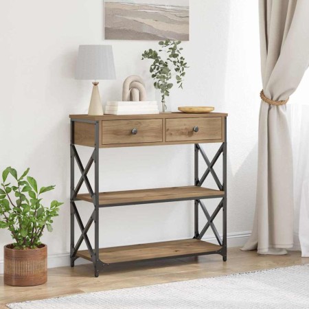 Mesa de Consola con cajón Roble artisan 75 x 28 x 75 cm en Mesas auxiliares | Comprar online en Foru.es