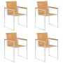 Sillas de jardín 4 unidades con cojines madera maciza teca en Sillas de jardín | Comprar online en Foru.es
