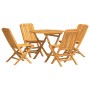 Juego de comedor para jardín 5 piezas madera maciza de teca de vidaXL, Conjuntos de jardín - Ref: Foro24-3155027, Precio: 432...