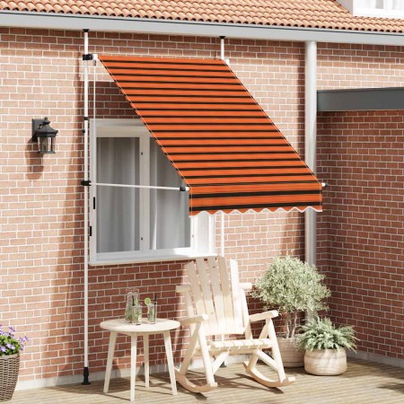 Toldo manual retráctil naranja y marrón 150 cm en Toldos | Comprar online en Foru.es