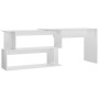 Escritorio de esquina contrachapada blanco brillo 200x50x76 cm de vidaXL, Escritorios - Ref: Foro24-801104, Precio: 132,29 €,...