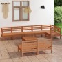 Juego muebles de jardín 9 pzas madera maciza pino marrón miel de vidaXL, Conjuntos de jardín - Ref: Foro24-3082892, Precio: 5...