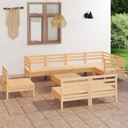 Juego de muebles de jardín 9 piezas madera maciza de pino de vidaXL, Conjuntos de jardín - Ref: Foro24-3082899, Precio: 389,5...