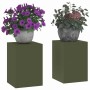 Soporte de plantas 2 pcs Verde oliva 24 x 24 x 35 cm Acero en Soportes para macetas | Comprar online en Foru.es