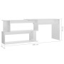 Escritorio de esquina contrachapada blanco brillo 200x50x76 cm de vidaXL, Escritorios - Ref: Foro24-801104, Precio: 132,29 €,...