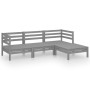 Juego de muebles de jardín 4 piezas madera maciza de pino gris de vidaXL, Conjuntos de jardín - Ref: Foro24-3082669, Precio: ...