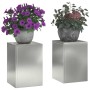 Soporte de plantas 2 pcs Plateado 24 x 24 x 35 cm en Soportes para macetas | Comprar online en Foru.es
