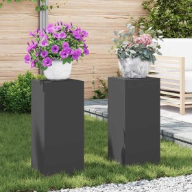 Soporte de plantas 2 pcs Negro 24 x 24 x 55 cm Acero en Soportes para macetas | Comprar online en Foru.es