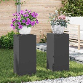 Soporte de plantas 2 pcs Negro 24 x 24 x 55 cm Acero en Soportes para macetas | Comprar online en Foru.es