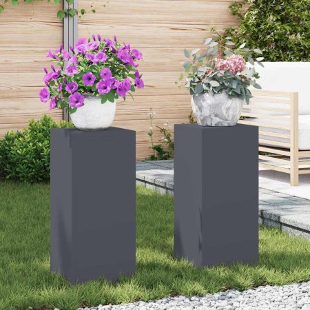 Soporte de plantas 2 pcs Antracita 24 x 24 x 55 cm Acero en Soportes para macetas | Comprar online en Foru.es