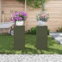Soporte de plantas 2 pcs Verde oliva 24 x 24 x 55 cm Acero en Soportes para macetas | Comprar online en Foru.es