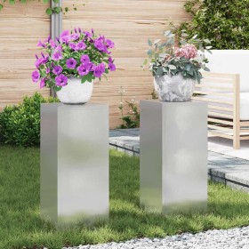 Soporte de plantas 2 pcs Plateado 24 x 24 x 55 cm en Soportes para macetas | Comprar online en Foru.es