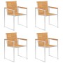 Sillas de jardín 4 unidades con cojines madera maciza teca en Sillas de jardín | Comprar online en Foru.es