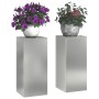 Soporte de plantas 2 pcs Plateado 24 x 24 x 55 cm en Soportes para macetas | Comprar online en Foru.es