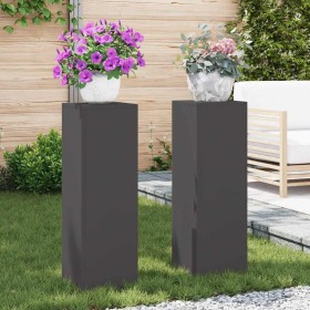 Soporte de plantas 2 pcs Negro 24 x 24 x 75 cm Acero en Soportes para macetas | Comprar online en Foru.es