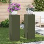 Soporte de plantas 2 pcs Verde oliva 24 x 24 x 75 cm Acero en Soportes para macetas | Comprar online en Foru.es