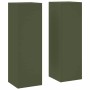Soporte de plantas 2 pcs Verde oliva 24 x 24 x 75 cm Acero en Soportes para macetas | Comprar online en Foru.es