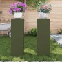 Soporte de plantas 2 pcs Verde oliva 24 x 24 x 75 cm Acero en Soportes para macetas | Comprar online en Foru.es