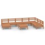 Juego muebles de jardín 9 pzas madera maciza pino marrón miel de vidaXL, Conjuntos de jardín - Ref: Foro24-3082992, Precio: 5...