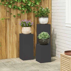 Soporte de plantas 3 pcs Negro Acero en Soportes para macetas | Comprar online en Foru.es