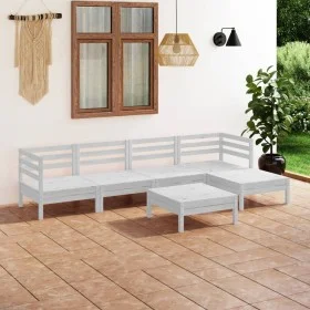 Juego de muebles de jardín 6 piezas madera maciza pino blanco de vidaXL, Conjuntos de jardín - Ref: Foro24-3082683, Precio: 3...