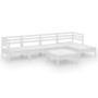 Juego de muebles de jardín 6 piezas madera maciza pino blanco de vidaXL, Conjuntos de jardín - Ref: Foro24-3082683, Precio: 3...