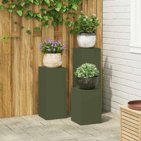 Soporte de plantas 3 pcs Verde oliva Acero en Soportes para macetas | Comprar online en Foru.es